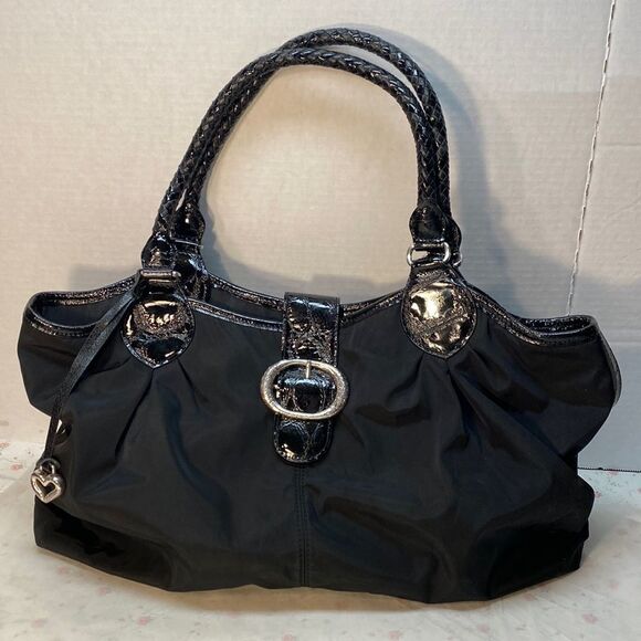 Brighton Collection Handbag Nylon & Leather Animal Print Lining - Picture 1 of 9